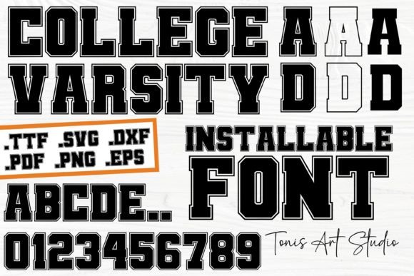 Ab College Outline: The Ultimate Varsity Font SVG